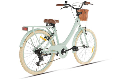 Elite Meisjesfiets 22 inch - 7 Versnellingen - Groen + Mand