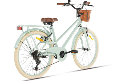 Nova Meisjesfiets 22 inch - 7 Versnellingen - Groen + Mand