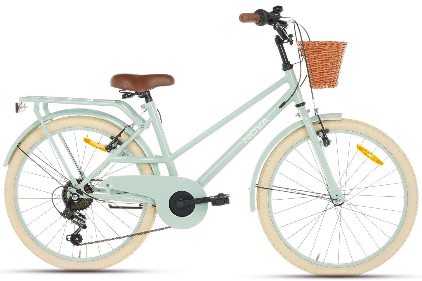 Nova Meisjesfiets 22 inch - 7 Versnellingen - Groen + Mand