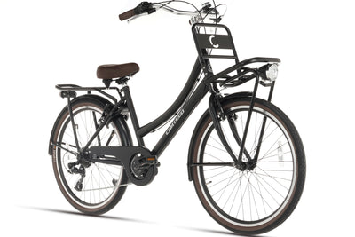 Cargo Girls' Bike 24 Inch - 7 Gears - Matte Black