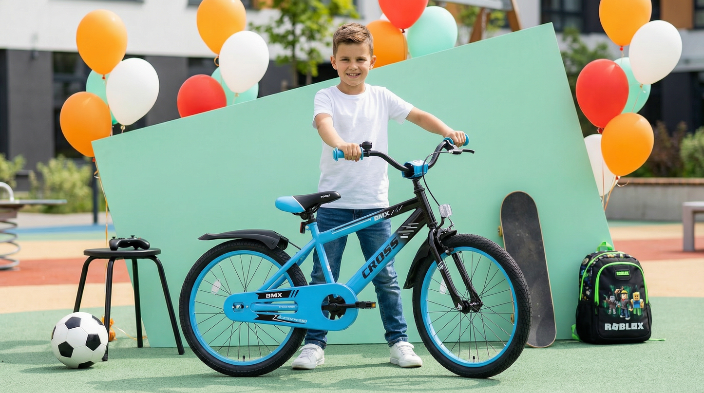 BMX Cross Jongensfiets Blauw 22 inch