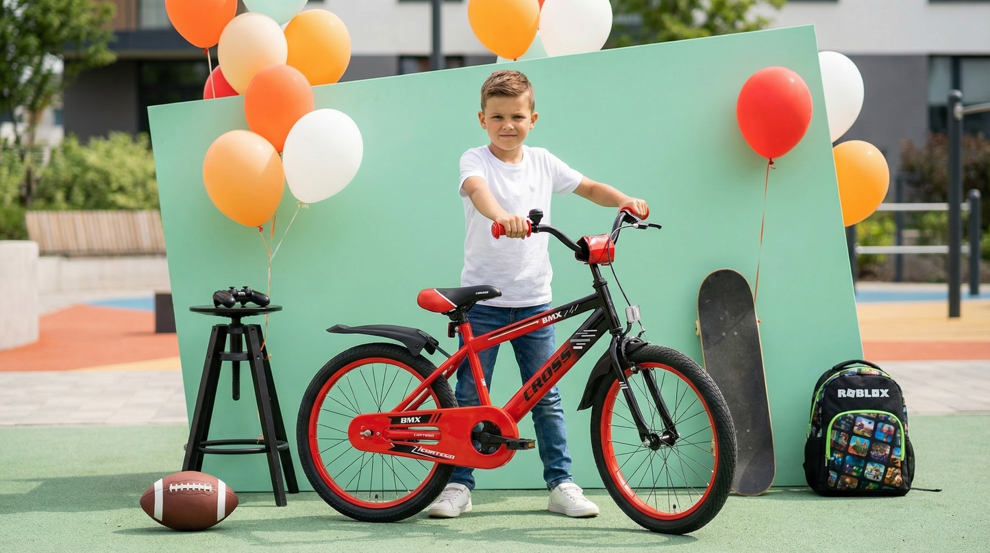 BMX Cross Boys Bike Red 20 Inch