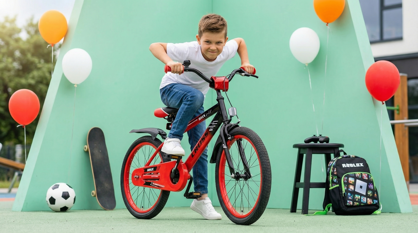 BMX Cross Boys Bike Red 20 Inch