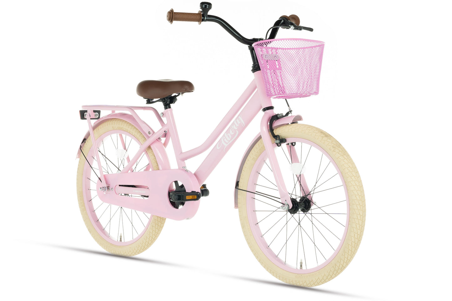 Liberty meisjesfiets Roze 22 inch + mand