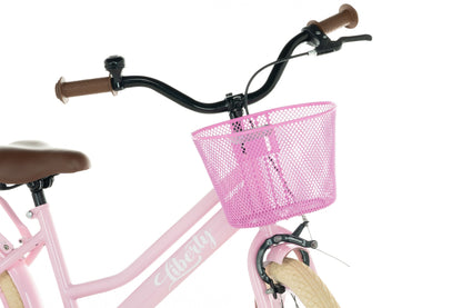 Liberty meisjesfiets Roze 20 inch + mand