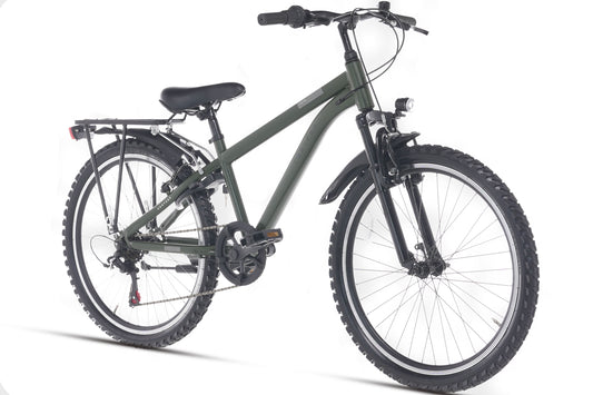 Ranger Plus 7-speed Boys' Bicycle 24 inch Army Green