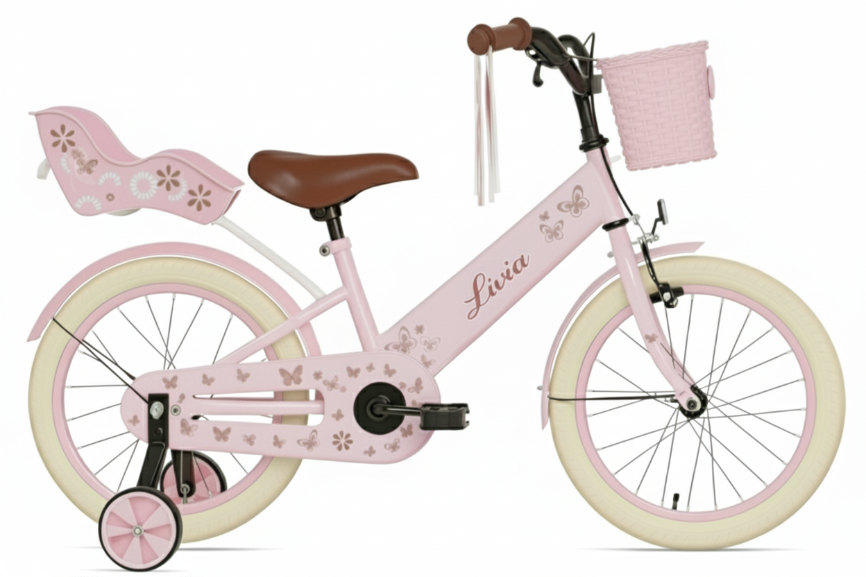 Livia meisjesfiets Roze 16 inch
