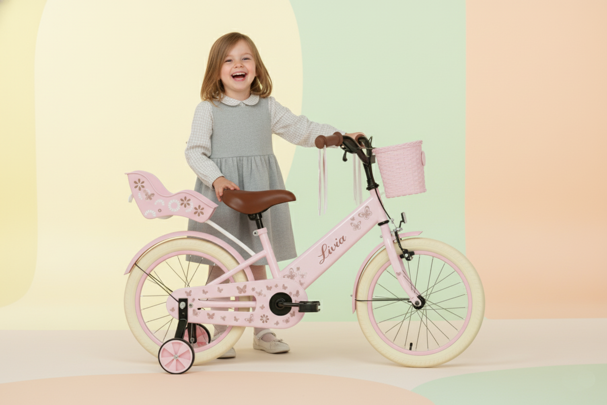 Livia meisjesfiets Roze 16 inch