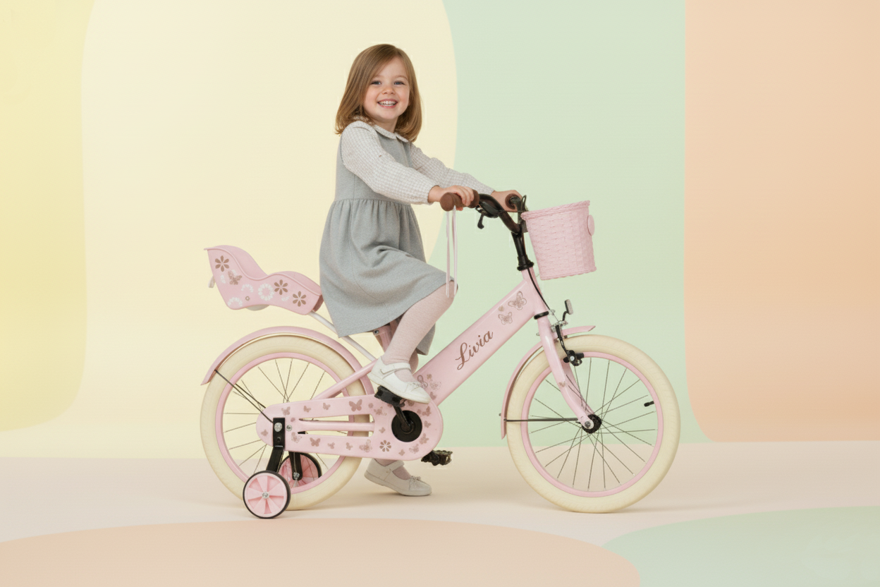 Livia meisjesfiets Roze 16 inch