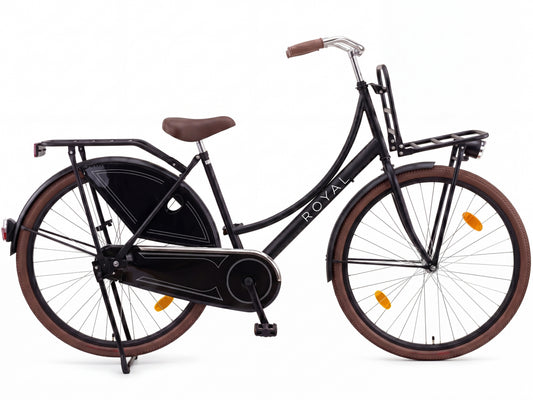 Omafiets Royal Deluxe Mat-zwart 28 Inch