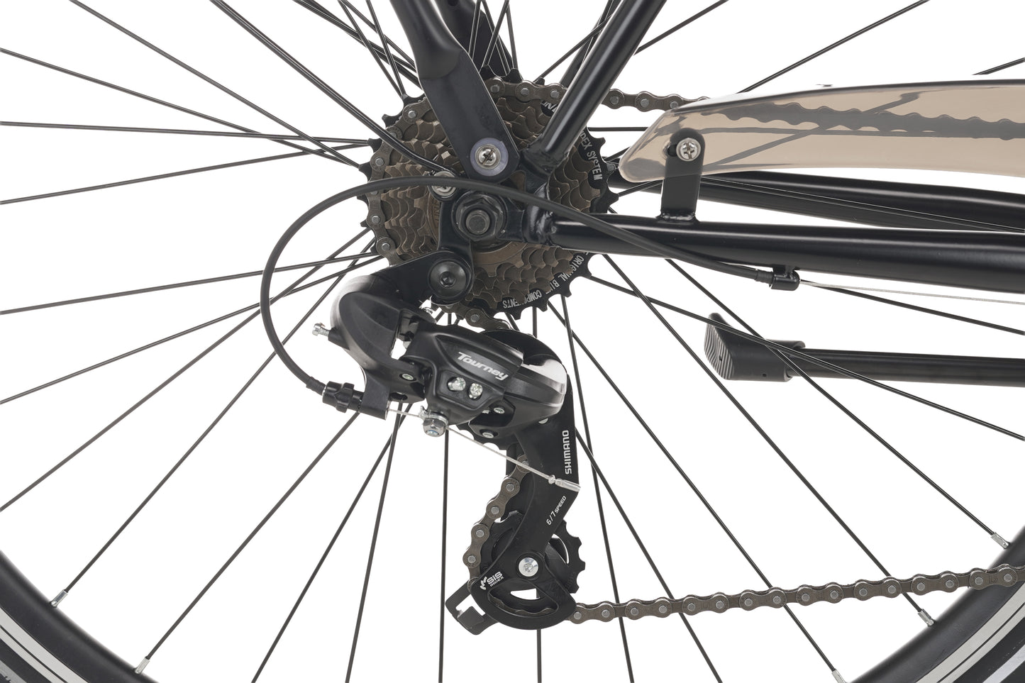 Premium D7 Men's Bicycle 7 Gears Matte Black